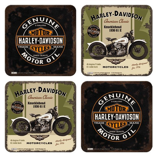 Posavasos 9x9 cms. (Set 4u.) Harley-Davidson