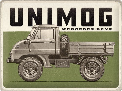 Placa de metal 30x40 cms. Daimler Truck - Unimog V