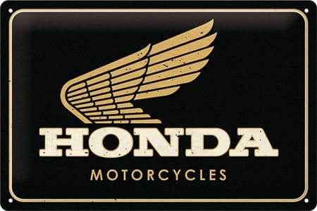 Placa de metal 20x30 cms. Honda - Motorcycles Gold