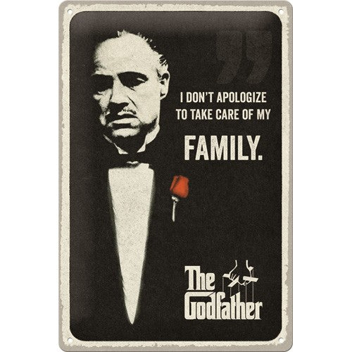 Placa de metal 20x30 cms. The Godfather - I don't apologize