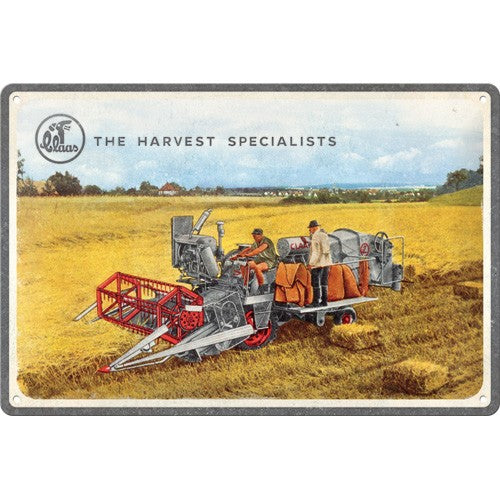 Placa de metal 20x30 cms. Claas - The Harvest Specialists