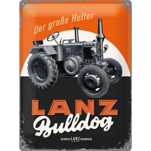 Placa de metal 30x40 cms. Farmlands Lanz Bulldog