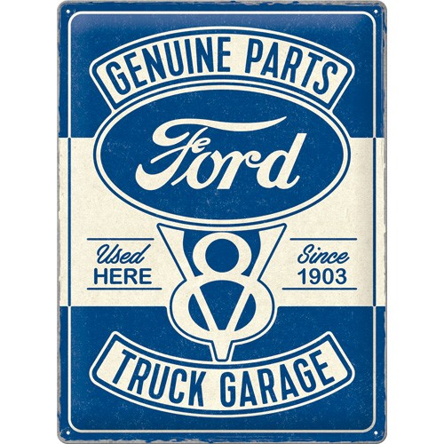 Placa de metal 30x40 cms. Ford - V8 Truck Garage